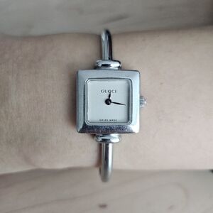 Gucci Silver Stainless Steel Bangle Watch